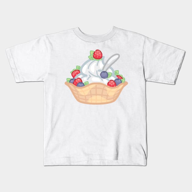 Frozen Yogurt in a Waffle Cup Kids T-Shirt by cSprinkleArt